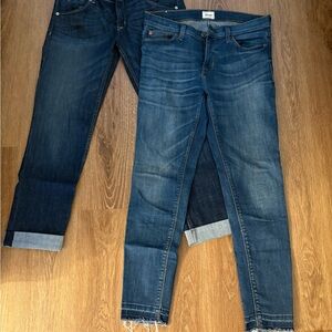 Hudson Jeans Blue Ankle Cropped Denim